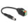 Delock DC Kabel 2,1 x 5,5 mm Stecker zu 2 Pin Terminalblock Adapter mit Drucktaster 15 cm