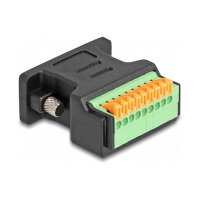 Delock D-Sub 9 Buchse zu Terminalblock Adapter mit Drucktaster