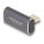 Delock USB Adapter 40 Gbps USB Type-C™ PD 3.0 100 W Stecker zu Buchse gedreht gewinkelt links / rechts 8K 60 Hz Metall