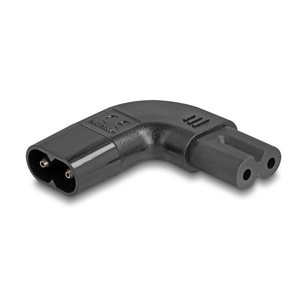 Delock Netzadapter IEC 60320 - C8 auf C7, Stecker / Buchse, 2,5 A, 90° links / rechts gewinkelt