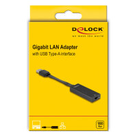 Delock USB Typ-A Netzwerk Adapter Gigabit LAN 1 x RJ45 slim ASIX