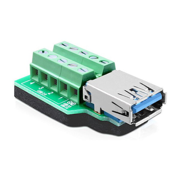 Delock Adapter USB 3.0 Typ-A Buchse > Terminalblock 10 Pin