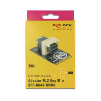 Delock Adapter M.2 Key M > SFF-8643 NVMe horizontal 2242
