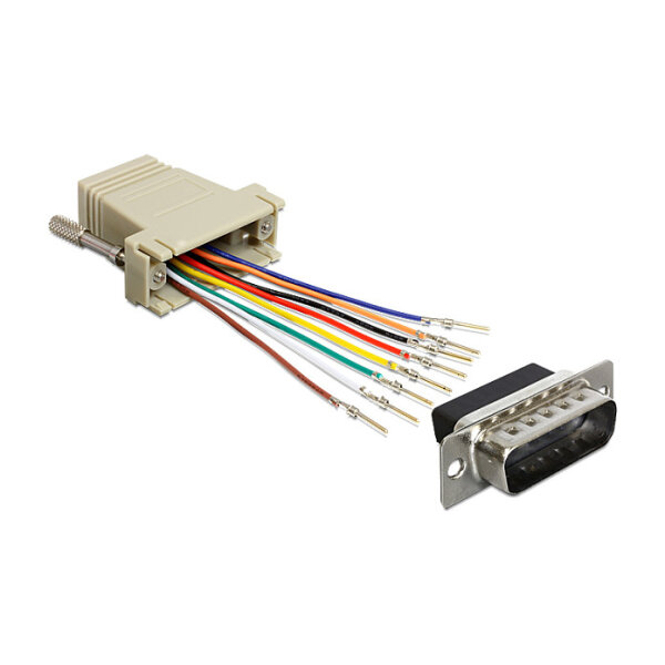 Delock D-Sub 15 Pin Stecker > RJ45 Buchse Montagesatz