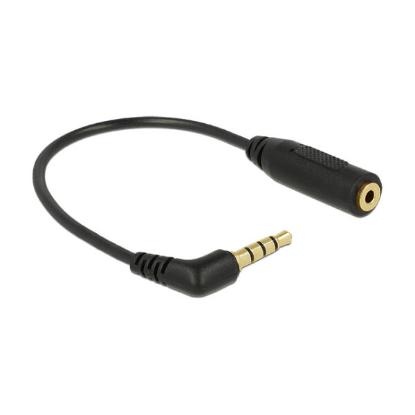 Delock Audiokabel Klinkenstecker 3,5 mm 4 Pin gewinkelt > Klinkenbuchse 2,5 mm 3 Pin