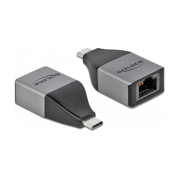 Delock USB Type-C™ Adapter zu Gigabit LAN 10/100/1000 Mbps – kompaktes Design
