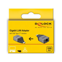Delock USB Type-C™ Adapter zu Gigabit LAN 10/100/1000 Mbps – kompaktes Design