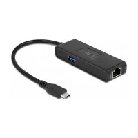 Delock USB Type-C™ Adapter zu 2,5 Gigabit LAN mit USB Typ-A Buchse
