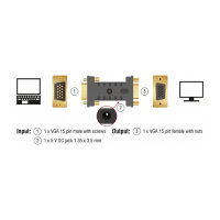 Delock Adapter VGA Stecker > VGA Buchse EDID Emulator