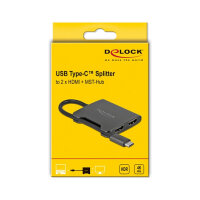 Delock USB Type-C™ Splitter (DP Alt Mode) zu 2 x HDMI MST 4K 60 Hz