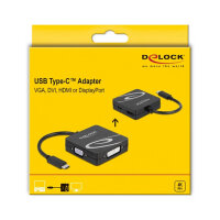 Delock USB Type-C™ Adapter für einen VGA, DVI, HDMI oder DisplayPort Monitor