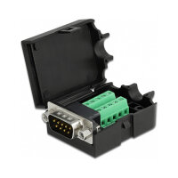 Delock D-Sub9 Stecker zu Terminalblock mit Gehäuse