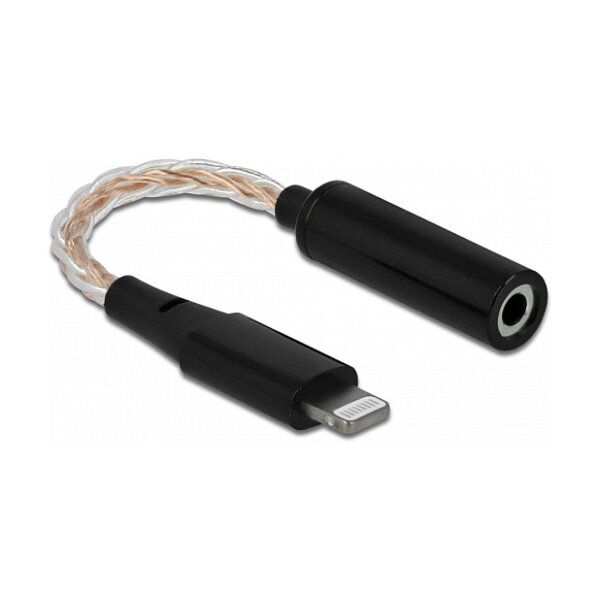 Delock Audio Adapter 8 Pin Lightning™ Stecker DAC 24 Bit/48 kHz Hi-Res zu 3,5 mm 4 Pin Klinkenbuchse 10,5 cm