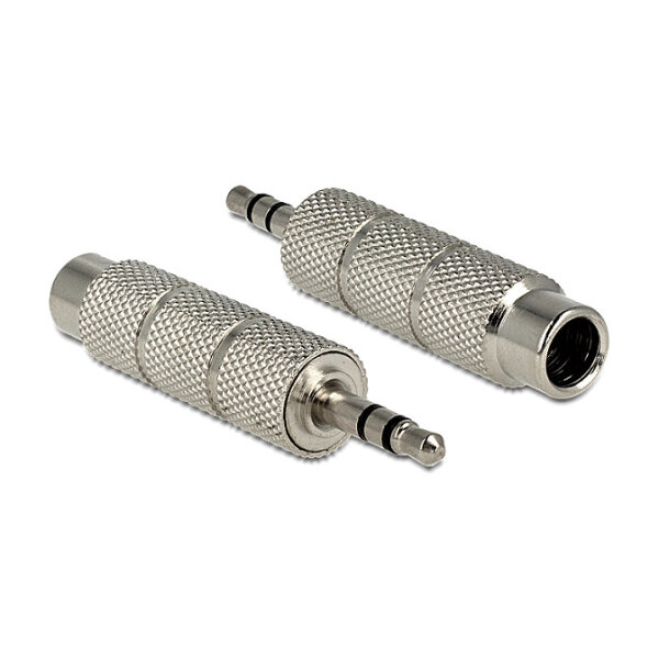 Delock Adapter Klinkenstecker 3,5 mm > Klinkenbuchse 6,35 mm 3 Pin