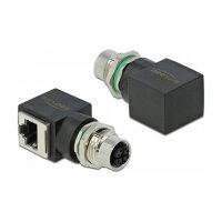 Delock Netzwerkadapter M12 X-kodiert 8 Pin Buchse zu RJ45...
