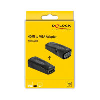 Delock Adapter HDMI-A Buchse zu VGA Buchse 1080p mit Audio