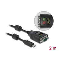 Delock USB Type-C™ zu Seriell DB9 Adapter mit 9 LED RS-232 Tester