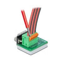 Delock D-Sub 9 Stecker zu Terminalblock mit Drucktaster vertikal