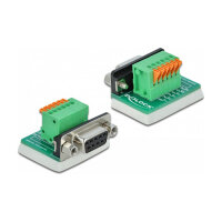 Delock D-Sub9 Buchse zu Terminalblock mit Drucktaster vertikal