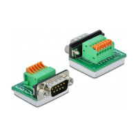 Delock D-Sub9 Stecker zu Terminalblock mit Drucktaster...