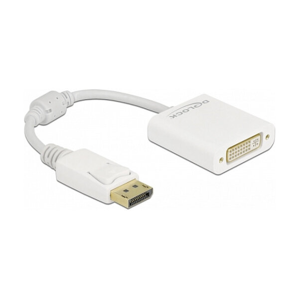 Delock Adapter DisplayPort 1.1 Stecker zu DVI Buchse Passiv weiß