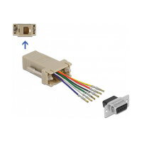 Delock D-Sub 9 Pin Buchse zu RJ12 6P/6C Buchse Montagesatz