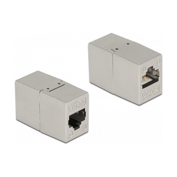 Delock Adapter RJ45 Buchse zu RJ45 Buchse Cat.6A Metall