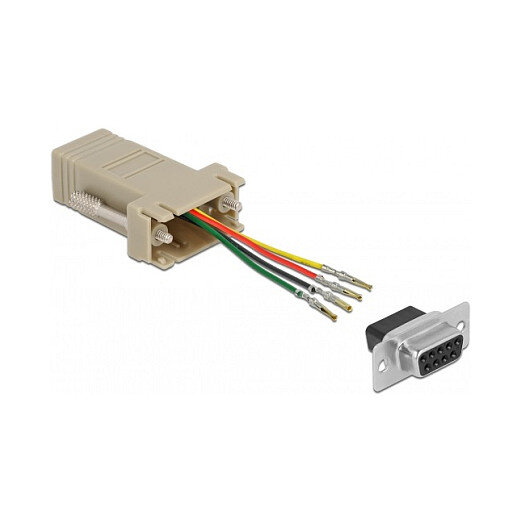 Delock D-Sub 9 Pin Buchse zu RJ11/RJ14 6P/4C Buchse Montagesatz