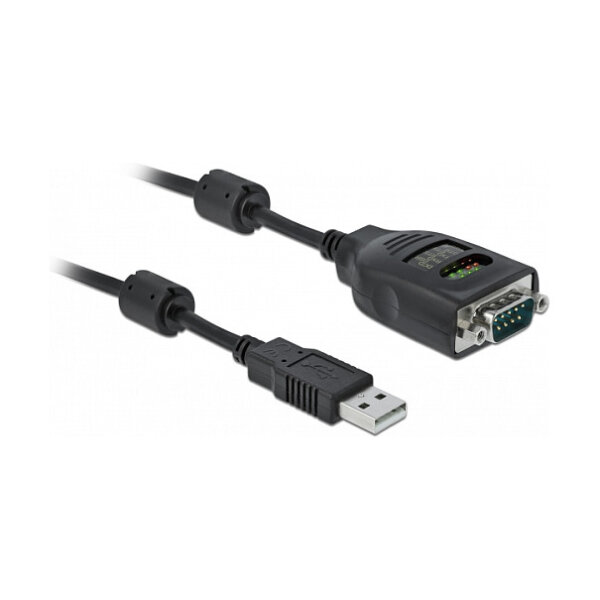 Delock USB Typ-A zu Seriell DB9 Adapter mit 9 LED RS-232 Tester