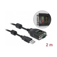 Delock USB Typ-A zu Seriell DB9 Adapter mit 9 LED RS-232 Tester