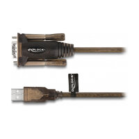 Delock Adapter USB 2.0 Typ-A zu 1 x Seriell RS-232 D-Sub 9 Pin Stecker mit Schrauben 1,5 m