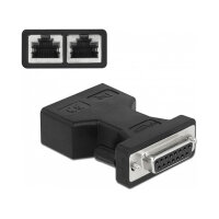 Delock D-Sub 15 Pin Buchse zu 2 x RJ45 Buchse AUI (Attachment Unit Interface) Adapter