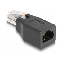 Delock Adapter RJ50 Stecker zu Buchse Belegung 1:1 schwarz