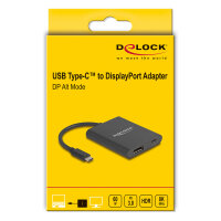 Delock USB Type-C™ Adapter zu DisplayPort (DP Alt Mode) 8K mit HDR und Power Delivery 60 W