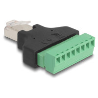 Delock Adapter RJ45 Stecker > Terminalblock 8 Pin 2-teilig 3,81 mm