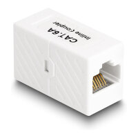 Delock Adapter RJ45 Buchse zu RJ45 Buchse Cat.6A UTP weiß