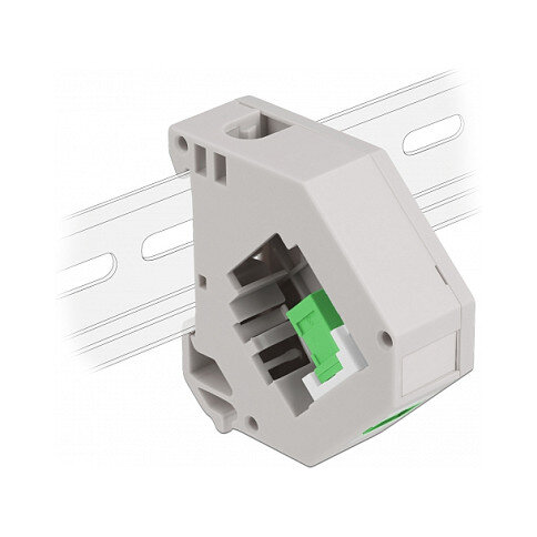 Delock Hutschienenadapter mit Keystone SC Simplex Buchse zu SC Simplex Buchse grün