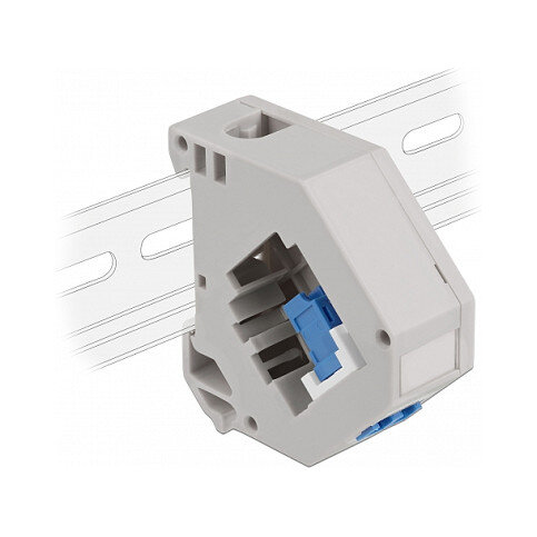Delock Hutschienenadapter mit Keystone LC Duplex Buchse zu LC Duplex Buchse blau