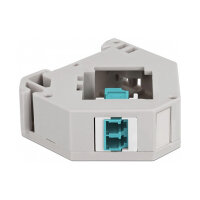 Delock Hutschienenadapter mit Keystone LC Duplex Buchse zu LC Duplex Buchse aqua