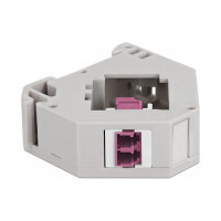 Delock Hutschienenadapter mit Keystone LC Duplex Buchse zu LC Duplex Buchse violett