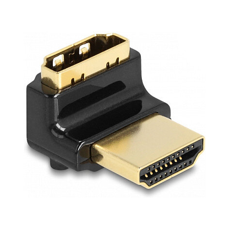 Delock HDMI Adapter Stecker zu Buchse 90° oben gewinkelt 8K 60 Hz Metall