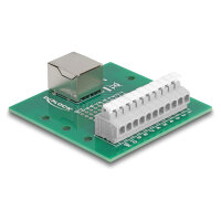 Delock RJ50 Buchse zu Terminalblock mit Drucktaster für Hutschiene