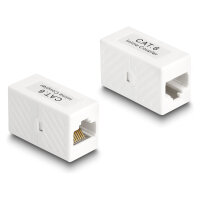 Delock Adapter RJ45 Buchse zu RJ45 Buchse Cat.6 UTP weiß
