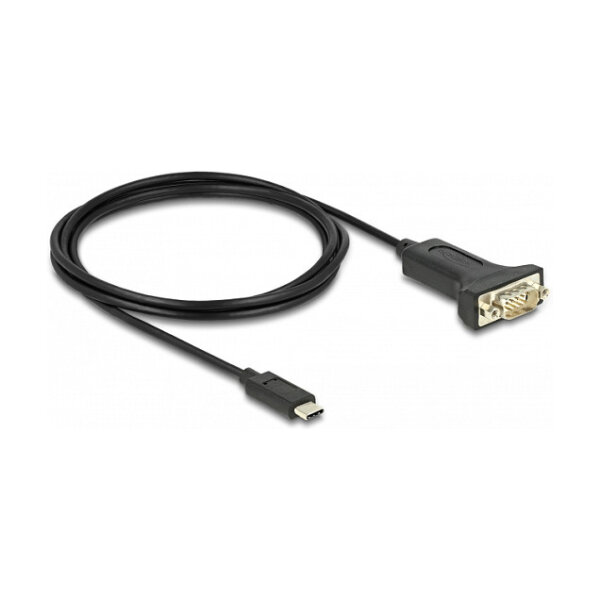 Delock Adapter USB Type-C™ zu 1 x Seriell RS-232 D-Sub 9 Pin Stecker mit Muttern 2 m