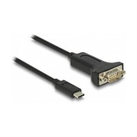 Delock Adapter USB Type-C™ zu 1 x Seriell RS-232 D-Sub 9 Pin Stecker mit Muttern 2 m