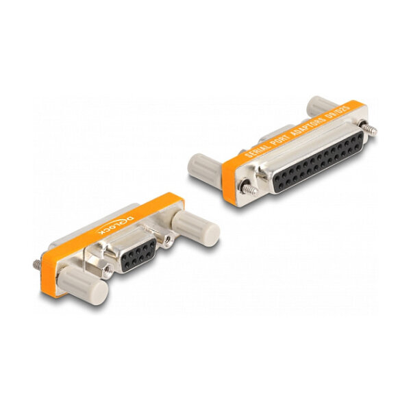 Delock Adapter D-Sub 9 Pin Buchse mit Muttern zu D-Sub 25 Pin Buchse mit Schrauben