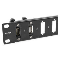 Delock 19? Panel für Adapter mit Schraubanschluss 16 Port schwarz