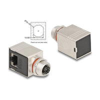 Delock M12 Adapter X-kodiert 8 Pin Buchse zu RJ45 Buchse...