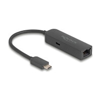 Delock USB Type-C™ Adapter zu 2,5 Gigabit LAN mit Power Delivery 100 Watt