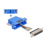 Delock D-Sub 25 Pin Buchse zu RJ12 Buchse Montagesatz blau